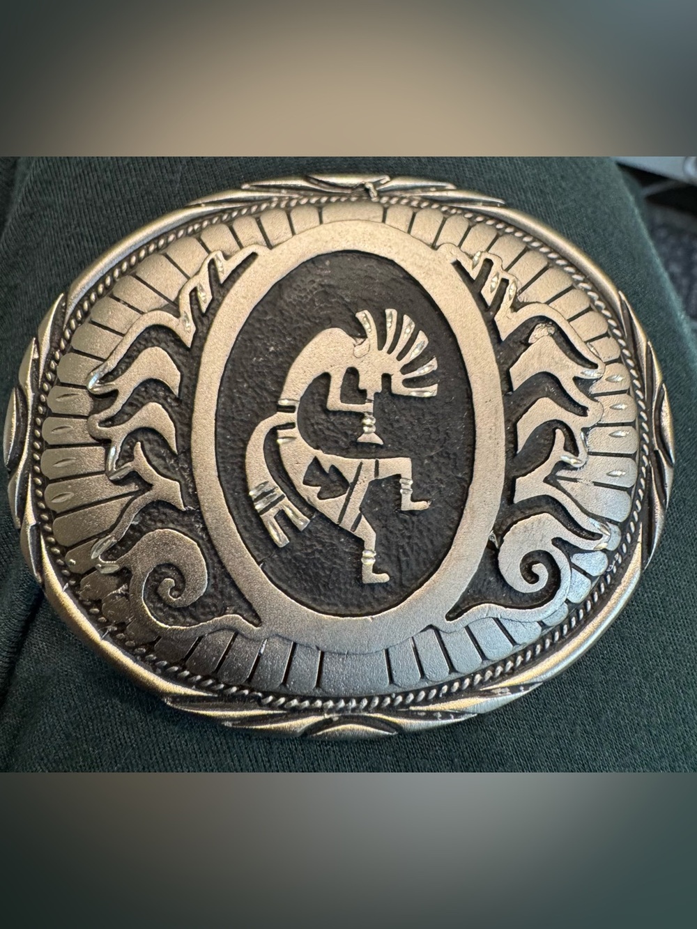 SSI  vintage Kokopelli  Oval Belt Buckle